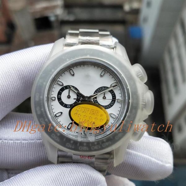 

2 colour n factory 904l steel automatic cal 4130 watch chronograph mens ceramic bezel 116502 116500 cosmograph men watch watches323u, Slivery;brown