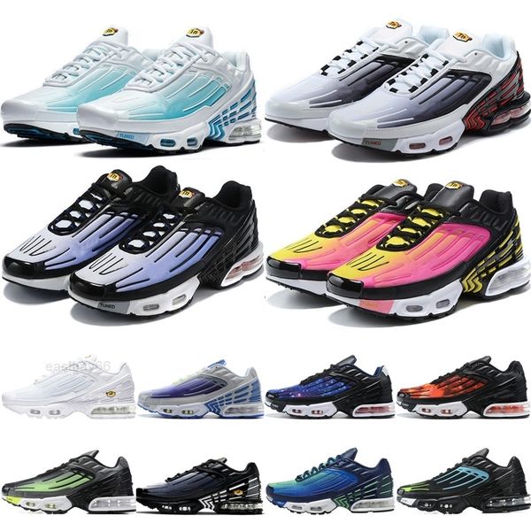 

triple white tn plus 3 men women running shoes red black iridescent parachute pack neon obsidian hyper blue mens outdoor sports sneakers