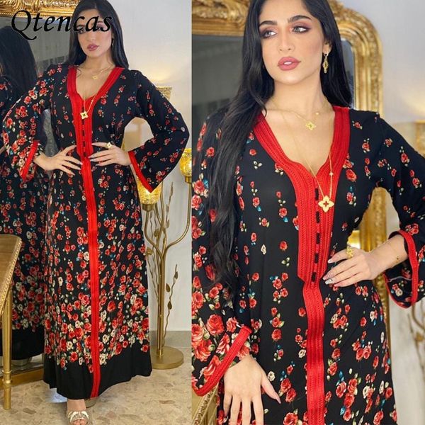 

eid mubarak muslim fashion maxi dresses for women dubai abaya turkey islamic jalabiya dress black kaftan robe musulmane longue, Red