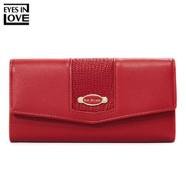 

brand design geometric envelope long wallet women cell phone pocket female wallet clutch card holder ladies purse high quality, Red;black