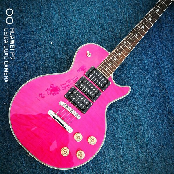 

diy brand new pink 6 string lp electric guitar