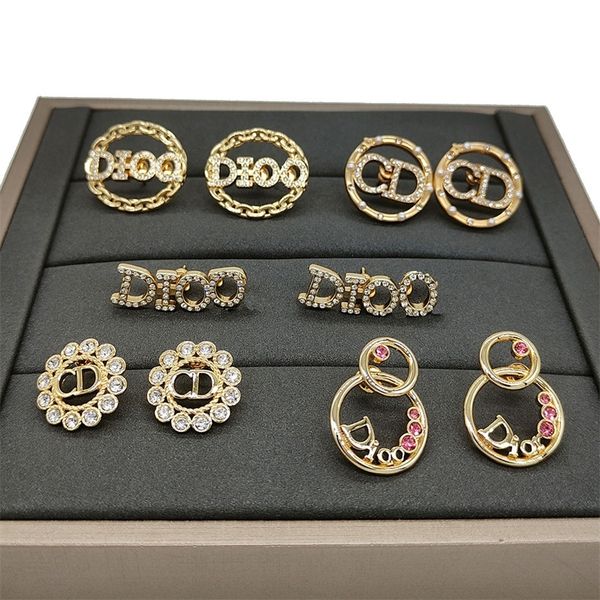 

75% off clearance jewelrys female geometric full diamond small fragrance simple fashion women's earrings live broadcast batch multi pri, Golden