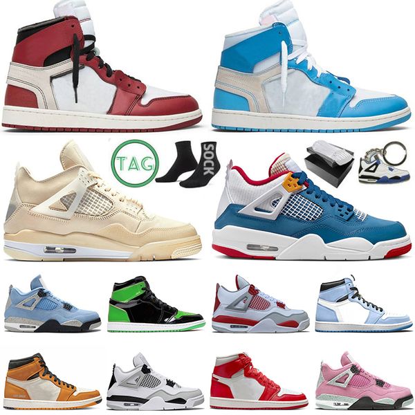

jumpman 1 4 mens women basketball shoes jorden4s off messy room white oreo chicago reimagined bred cactus jack 1s 4s university blue black c