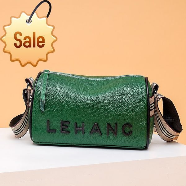 

women's red small 2022 new high-grade large capacity bucket women fashion temperament messenger leather shoulder bags