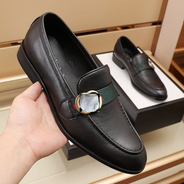 

hanmce luxury men oxfords wedding dress genuine leather shoes designers dress shoe size 38-45, Black