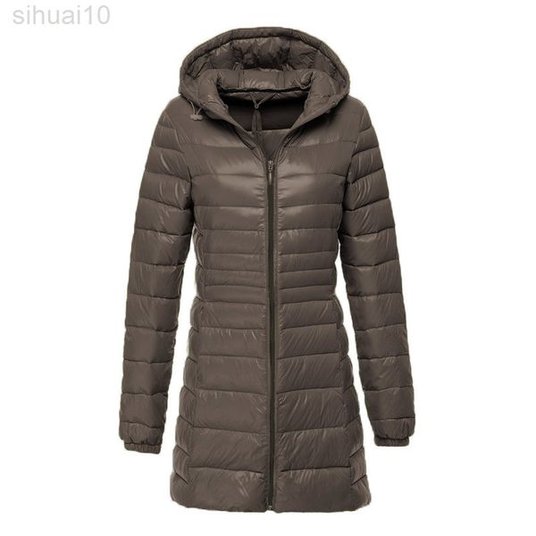 

newbang 6xl 7xl 8xl women's jacket large size long ultra light down jacket women winter warm windproof lieghtweight down coat l220730, Black