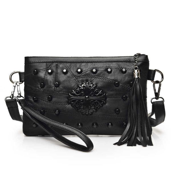 

bag tassel sheepskin hand envelope bag single shoulder messenger handbags