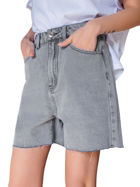 

dazy high waist raw trim denim shorts g7sv#, White;black