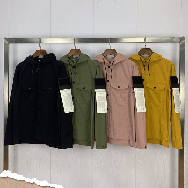 

toney coats mens air hooded jackets windbreaker zipper hoodies patchwork jacket stones running sports hoody jogger casual islands coat, Black