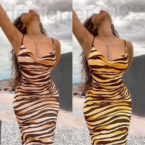 

casual dresses designer fashion zebra print slim suspender dress 3k2w, Black;gray