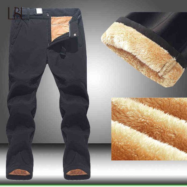 

men jeans winter hiking pants men waterproof softshell outdoor fleece trousers male sports camp climb fish trekking ski sportswear 221223, Black