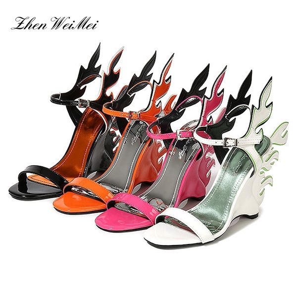 

women wedges sandals high heels sandals casual shoes woman large woman gladiator sandals orange flame wings 210306, Black