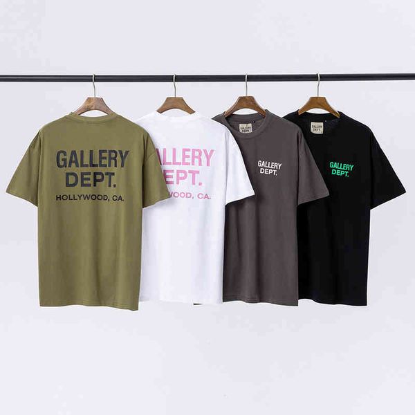 

basic designer gallerydepts shirt galery high version letter slogan printing net red same men's and women's short sleeve t-shirt f, White;black