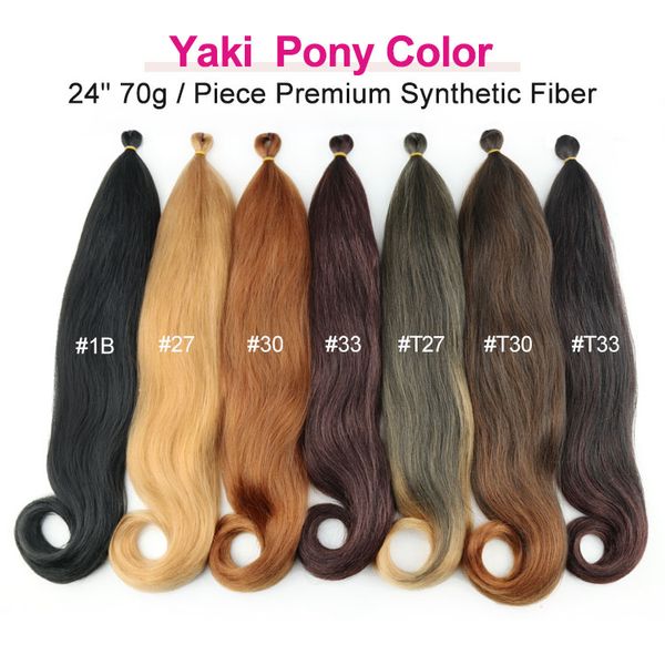 Kanekalon Yaky Straight Yaki Pony Braid Hair Ombre Synthetic Styles Braiding Hair Extensions Crochet Braids Colored Braid Fake Hair