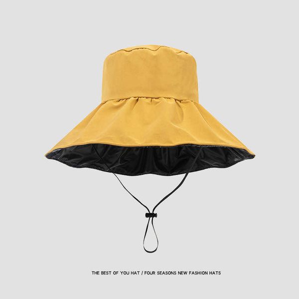 

spring summer wide brim sun hat women outdoor travel beach bucket ladies casual s women's solid oversized, Blue;gray
