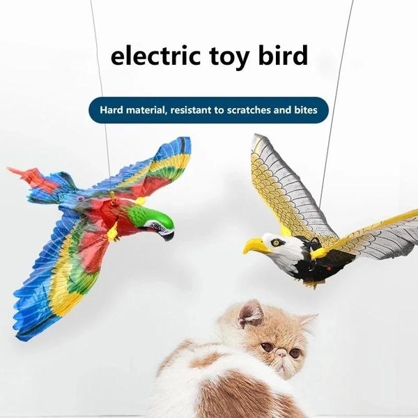 Giocattoli per gatti Simulazione interattiva Uccello Appeso elettrico Aquila volante Teasering Play Stick Scratch Rope Kitten Dog ToyCatCat