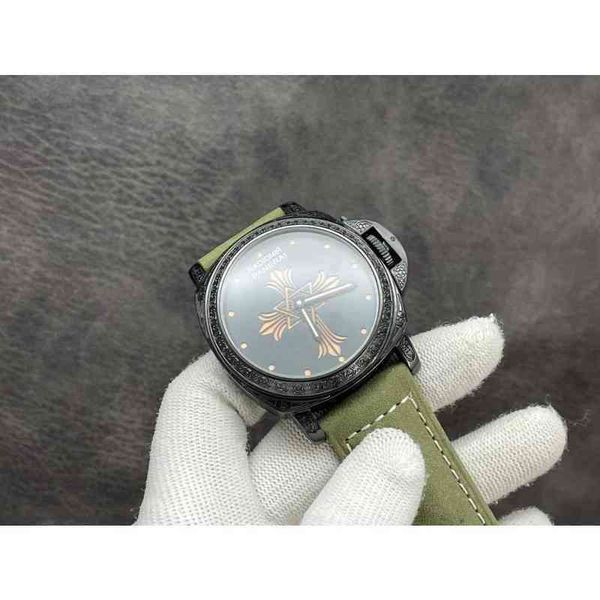 

luxury mechanical movement watch panera swiss automatic sapphire mirror 47mm 13mm imported leather band brand designers es wrist y197, Slivery;brown