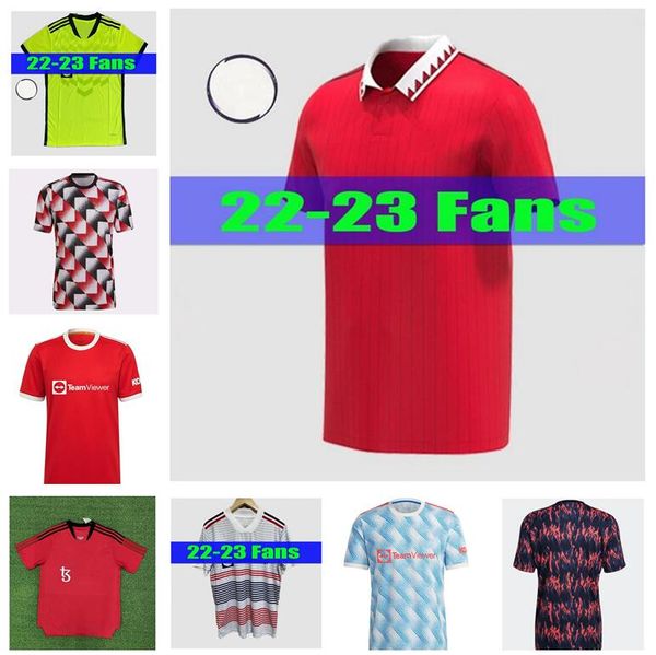 

21-22-23 7 ronaldo #25 sancho home red soccer jersey 2021/2022 #11 greenwood #18 b.fernandes away de foot shirt 2022 #10 rashford #6 pogba #, Black;yellow