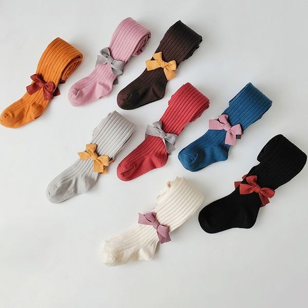 

kids pantyhose autumn knitted leggings for little girls knitting tight for children tights 8 colors accessories for girl 1-12t 220611, Pink;yellow
