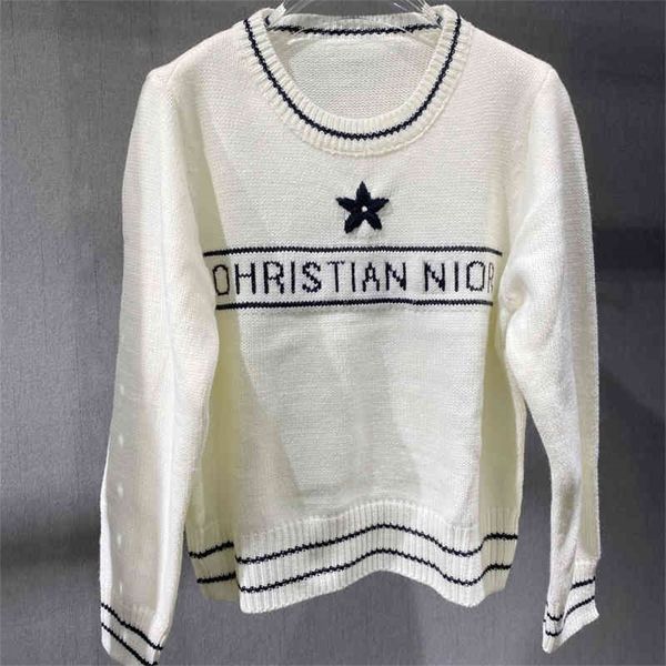 

family's same new letter white sweater autumn winter pullover street trendsetter long sleeve round neck sweater female 85% off factory, White;black