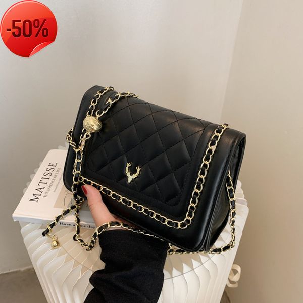 50% di sconto Nuova borsa Versione da donna Moda monospalla Crossbody Gas Texture Catena Piccolo vento Ling Reticolo Ricamo Moda Modello Catena Borse a tracolla a tracolla