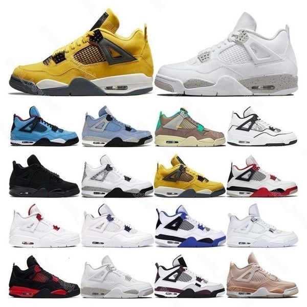 

red thunder st quality men basketball shoes 4s white oreo 4 black cat fire desert moss taupe haze motorsports women mens trainers sports