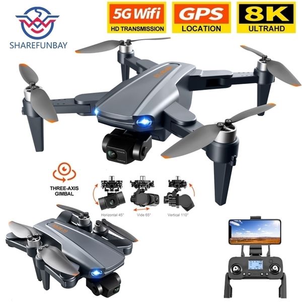 

rg106 drone 8k dual camera profesional gps drones with 3 axis brushless rc helicopter 5g wifi fpv quadcopter toy 220321