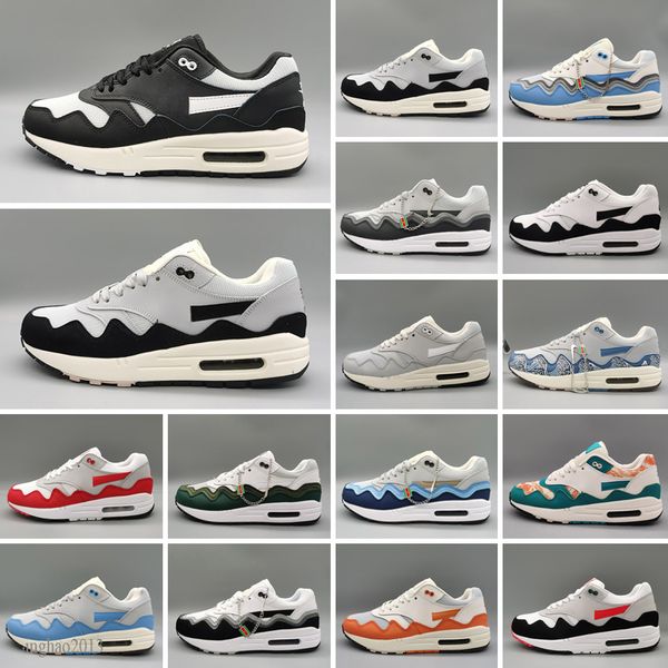 

patta x aqua 87 1s mens running shoes sandals noise black gunm brown gery unc sean wotherspoon se windbreaker patch og anniversary 1 women