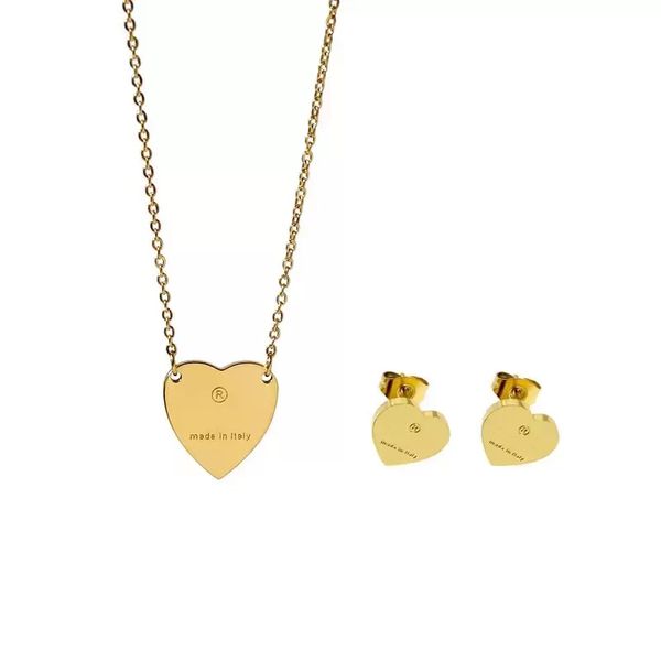 

brand design pendants gold love necklace fashion silver plated letter simple heart titanium valentine's day lovers chain jewelry weddin