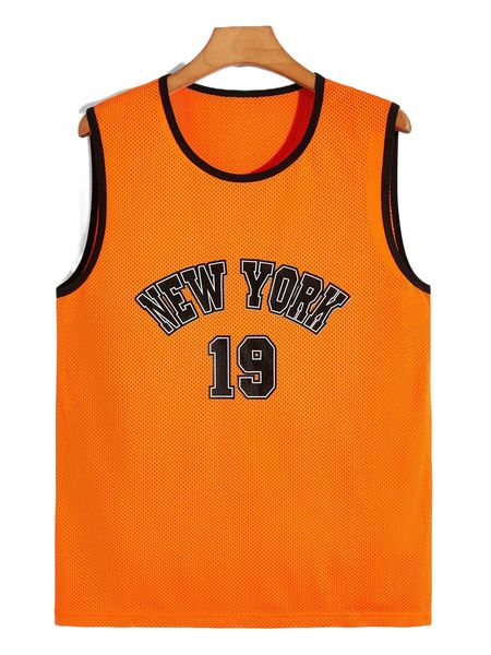 

men letter graphic contrast binding tank b6ja#, White;black