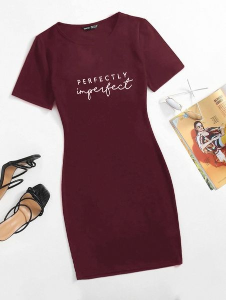 

letter graphic bodycon dress d2zn#, Black;gray