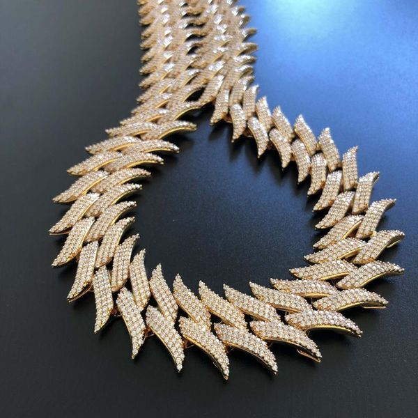 Colares pendentes Chegada CZ Icepou 30mm White Gold Cuban Link Chainspendend Pingente Pingente