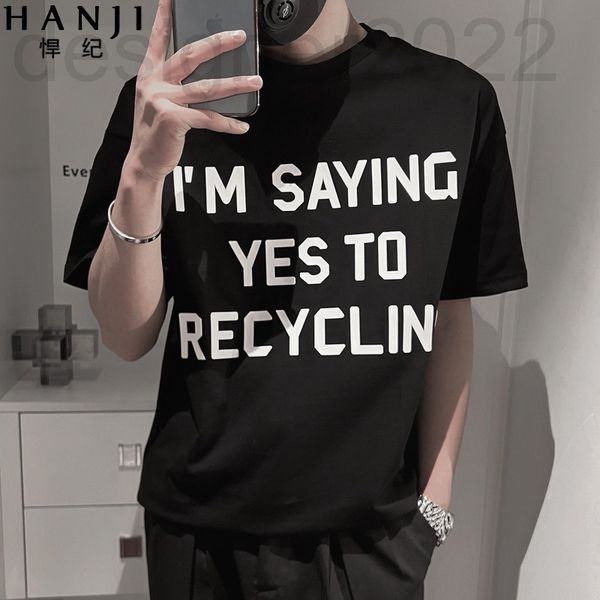 

men's t-shirts designer black short sleeved t-shirt men's summer net red ins super fire letter printed half shirt fashion brand t-, White;black