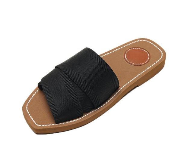 

designer shoes woman pu casual latest fashion slides women outdoor designer luxury brand beach chain slippers flip flops, Black