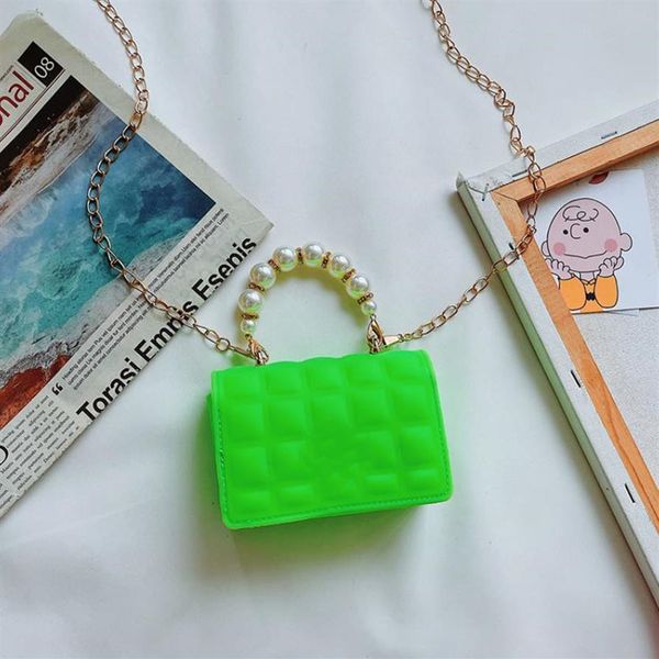 

designer children plaid handbags fashion kids one shoulder bag girls lattice crossbody bags lady mini purse candy color pearl321b, Black