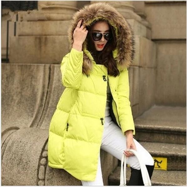 

coat hooded women parkas womens jacket fur collar outerwear female plus size winter coats 5xl y201012, Black