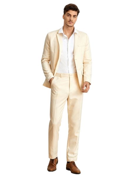 

men single breasted blazer & slant pocket tailored pants z1nu#, White;black