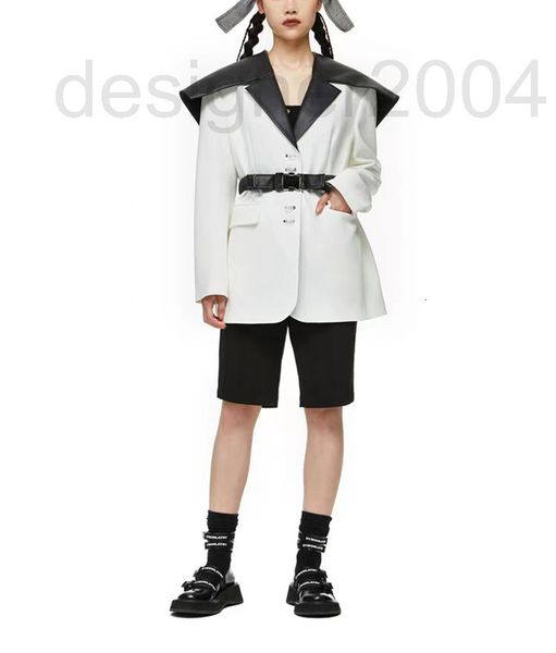 

women's two piece pants designer shenzhen nanyou high-end brand three-dimensional large bow suit coat oxdb, White