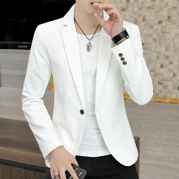 Erkek Suit Blazers Küçük Takım Erkek Sonbahar Kore Gençlik Kendi Kendine Gelişme Net Kırmızı Yakışıklı Beyaz Bahar Sıradan Tek Batı Katmanları