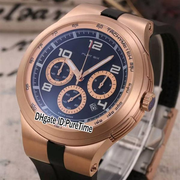 

new p253.794 limited edition pd design sport racing car dive watches rose gold black dial quartz chronograph mens watch rubber sto236s, Slivery;brown