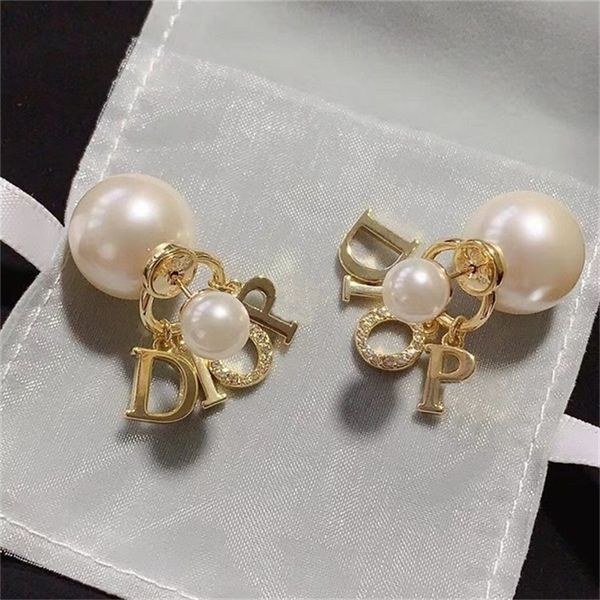 

2022 36% off designer jewelry d di pearl letter simple fashion temperament high sense versatile female earrings tassels, Golden