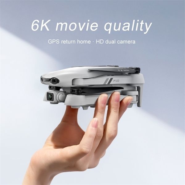 Intelligent Uav F10 Pro Drone Profesional 6K GPS 5G WIFI FPV Fold Quadcopter Con fotocamera RC Aereo 25 minuti Elicotteri Dron Giocattoli per ragazzi 220830