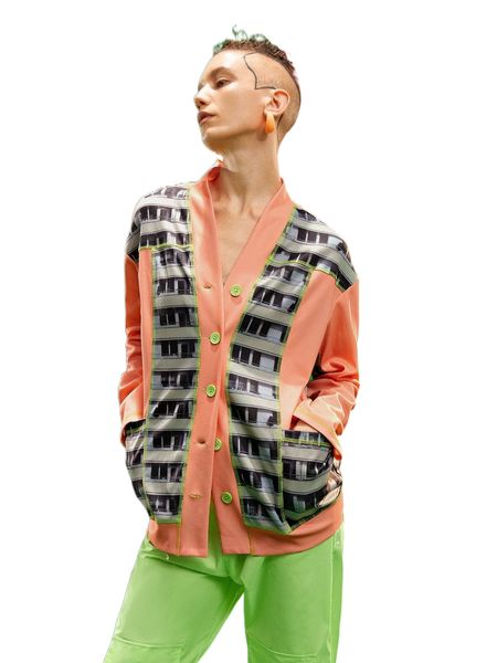 

x alexander kurmanin graphic print stitching coat k8ql#, Black