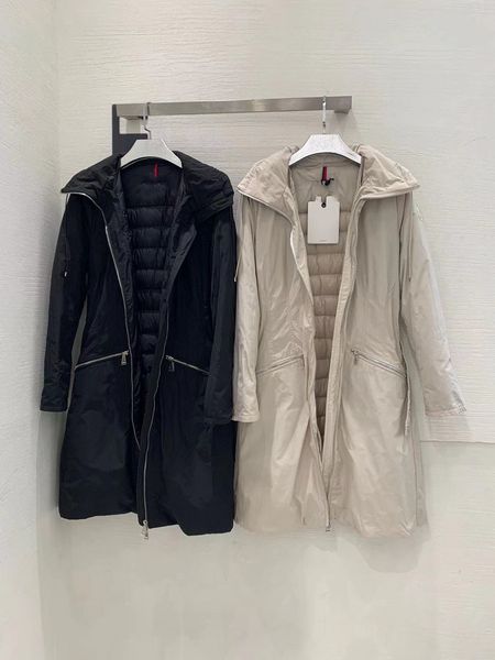 

european fashion brand 2022 parka down jacket, Black