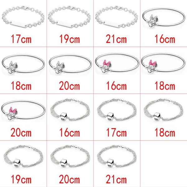 

2021 new style 925 sterling silver fashion classic trend wild diy cute cartoon creative basic chain bracelet jewelry factory direc2877, Golden;silver