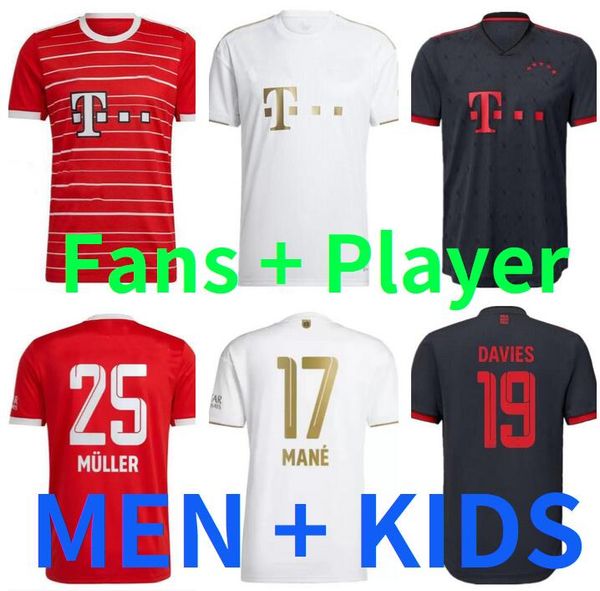 

de ligt mane gravenberch soccer jerseys 22 23 fan player version sane goretzka coman muller davies bayern kimmich football shirts men kids h, Black;yellow