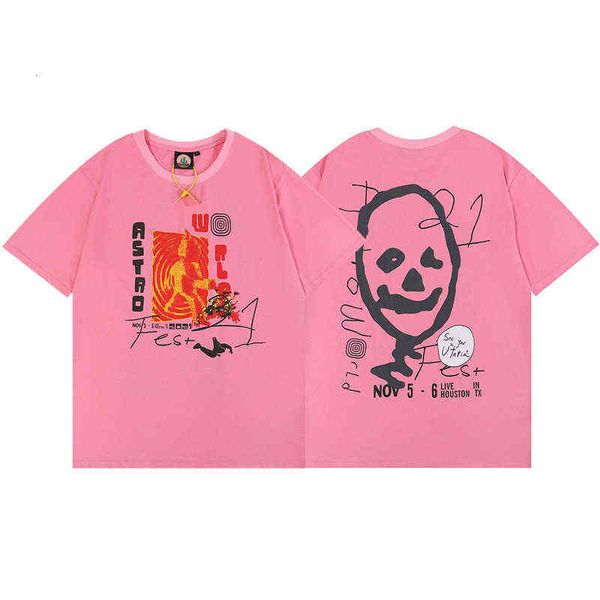 

touring music festival peripheral balloon man short sleeve american loose t-shirt, White;black