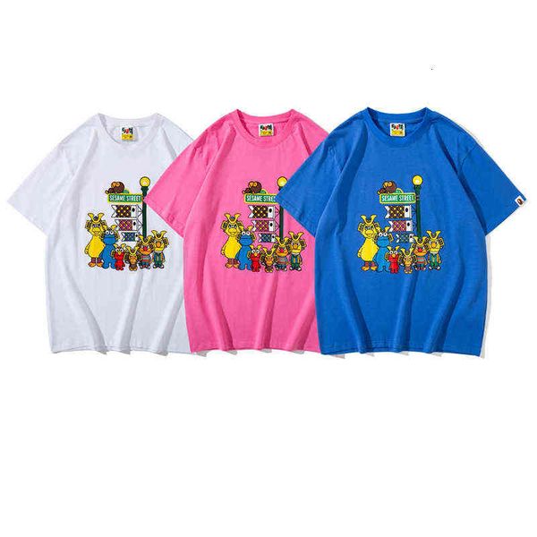 

daily summer fashion cartoon short sleeve t-shirt, White;black