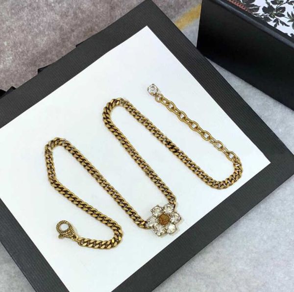 

vintage flower pendant choker necklaces women fashion statement chain necklace clavicle jewelry, Silver