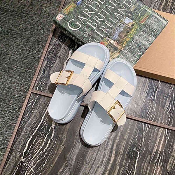 

slippers women's mckunda summer muffin thick bottom square buckle versatile flat net red ins beach shoes 315e, Black
